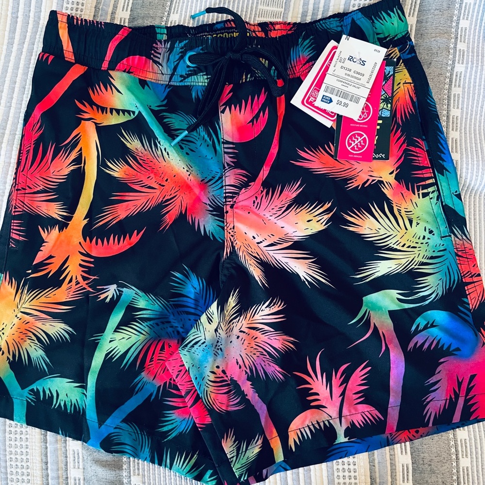 Surf Society Multicolor Swim Shorts Men’s size Small NWT